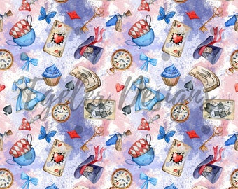 Seamless pattern, wonderland pattern, magic kingdom seamless, magic kingdom pattern, digital download, pattern, seamless, png, scrapbooking