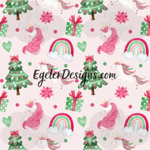 Christmas unicorn pattern, seamless, digital pattern, unicorn seamless, rainbow pattern, digital downloads, png, clipart, unicorn, rainbow