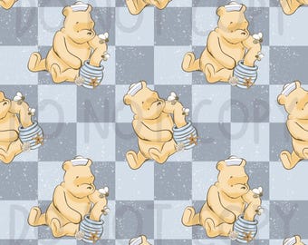 Nalle Puh sömlös, Sömlöst mönster, Digitalt papper, Digitalt, Papper, Sömlös, Bakgrund, Design, Nasse, Clipart, Utskrivbar, Mönster, Tiger