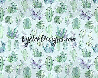 cactus seamless pattern, digital pattern papers, digital download, scrapbooking, girly pattern, cactus clipart, watercolor, seamless