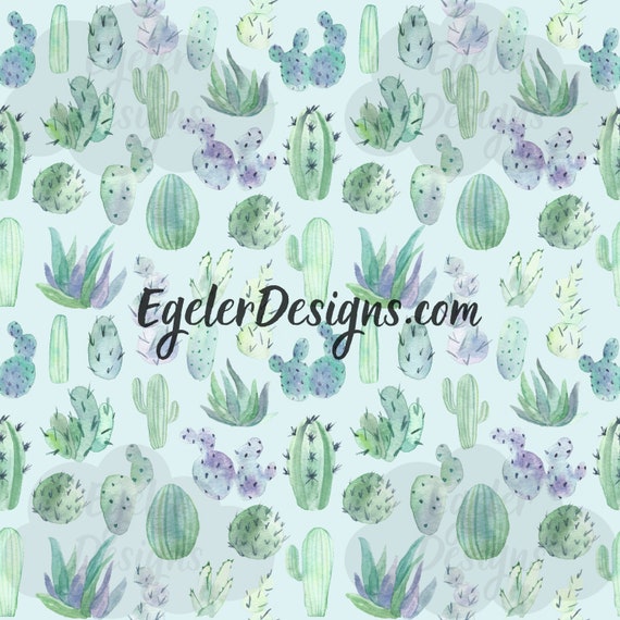 cactus seamless pattern, digital pattern papers, digital download, scrapbooking, girly pattern, cactus clipart, watercolor, seamless