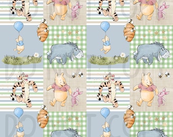 Winnie the Pooh sin costuras, patrón sin costuras, papel digital, digital, papel, sin costuras, fondo, diseño, cerdito, clipart, imprimible, patrón, tigger