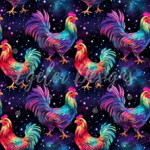 Cocky rooster seamless pattern Unlimited Commercial Use instant download digital file POD chicken repeat surface pattern for fabric prints