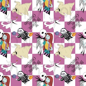 NBC Seamless Pattern, magic kingdom seamless, character pattern, digital download, seamless pattern, scrapbooking, sally and jack png