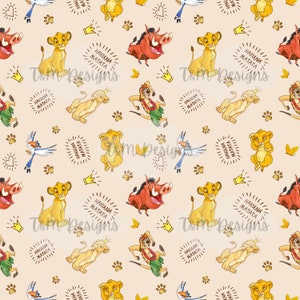 Padrão sem emenda, padrão hakuna, padrão leão, sem emenda, padrão, fundo sem emenda, download digital, png, scrapbooking, reino mágico