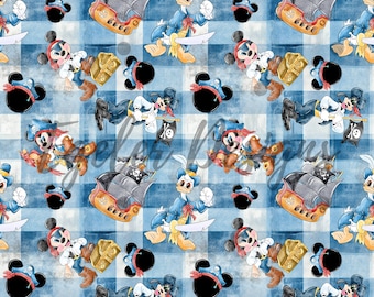 Reino mágico sin costuras, Amigos Ratón, Patrón sin costuras, Papel digital, Digital, Papel, Sin costuras, Fondo, Diseño, Clipart, Imprimible, Impresión, Patrón