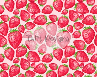 strawberry seamless pattern, digital pattern papers, seamless pattern, scrapbooking, fruit pattern, summer pattern, watercolor fruit clipart