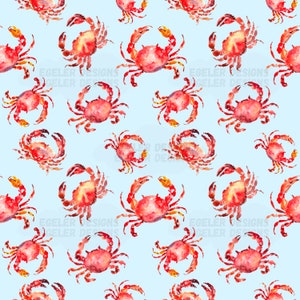 Crab Seamless Pattern: Ocean Animal Clipart (PNG, SVG)