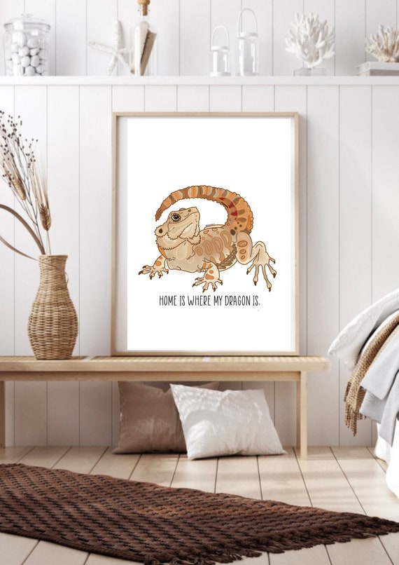 Bearded Dragon A4 Print NO FRAME - Etsy