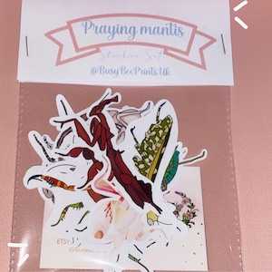 Praying Mantis Sticker Set