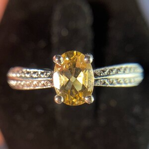 Citrine Ring Jewelry Gemstone Ring Crystal Natural Citrine Yellow Gemstone November Birthstone Gift for Her Silver Solitaire Citrine Ring
