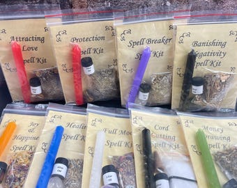 Spell Kits- Metaphysical Crystals, Reiki, Meditation, Spiritual, Witchy, Altar, Gifts, High Vibration, Chakra, Stones, Rocks