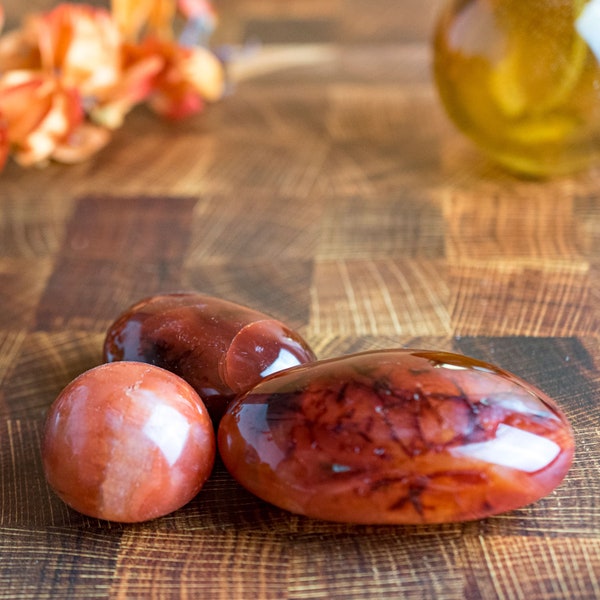 Carnelian Palm Stones, Metaphysical Crystals, Reiki, Meditation, Spiritual, Witchy, Altar, Gifts, High Vibration, Chakra, Wiccan, Stones