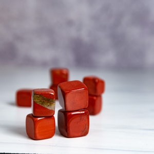 Red Jasper Cube, tumbled red jasper, red jasper tumble, tumbled crystal, red jasper, Metaphysical Crystal, jasper crystal, Witchy, Gift