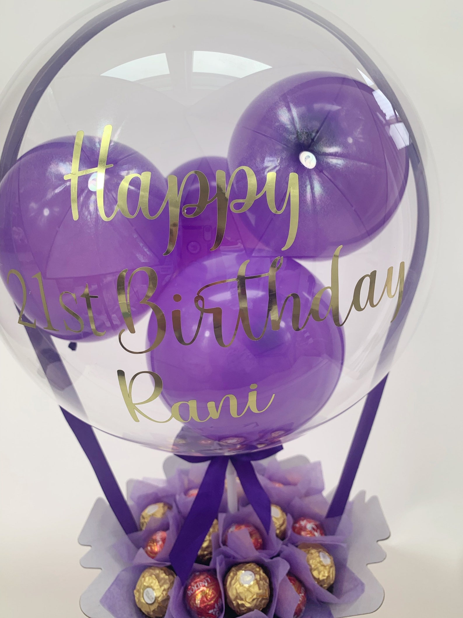 Personalised Bubble Balloon Chocolate Bouquet ,birthday Gift , Mothers