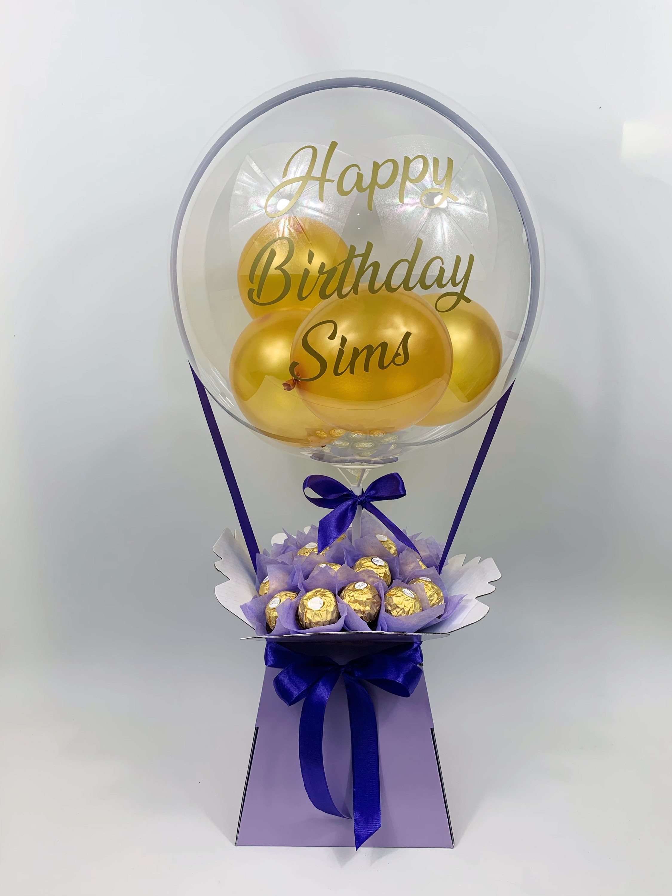 Luxury Chocolate Bouquet Bubble Balloon Bouquet Hot Air Etsy