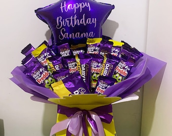 Personalized Cadbury Chocolate Bouquet with Balloon