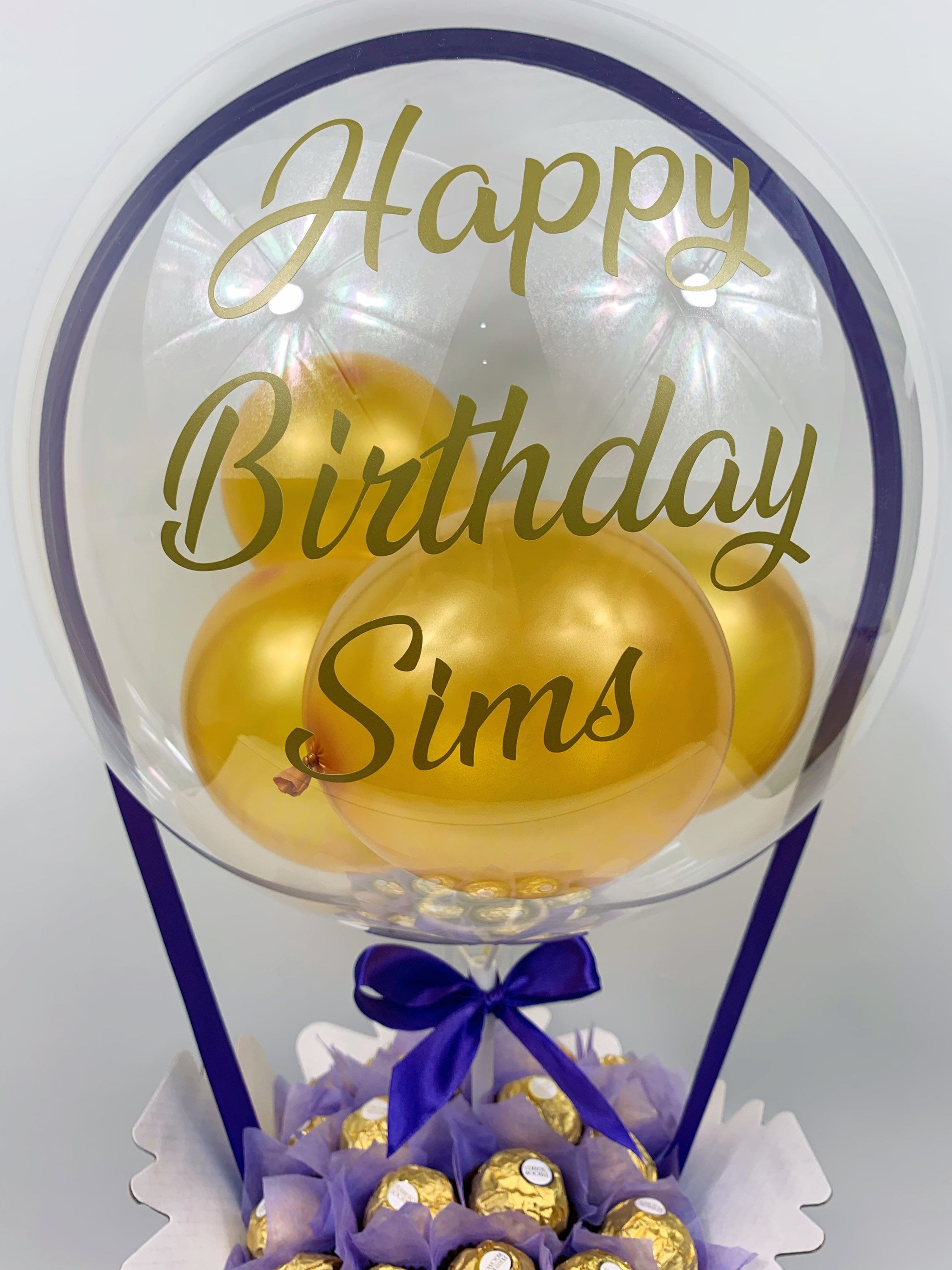 Luxury Chocolate Bouquet Bubble Balloon Bouquet Hot Air Etsy