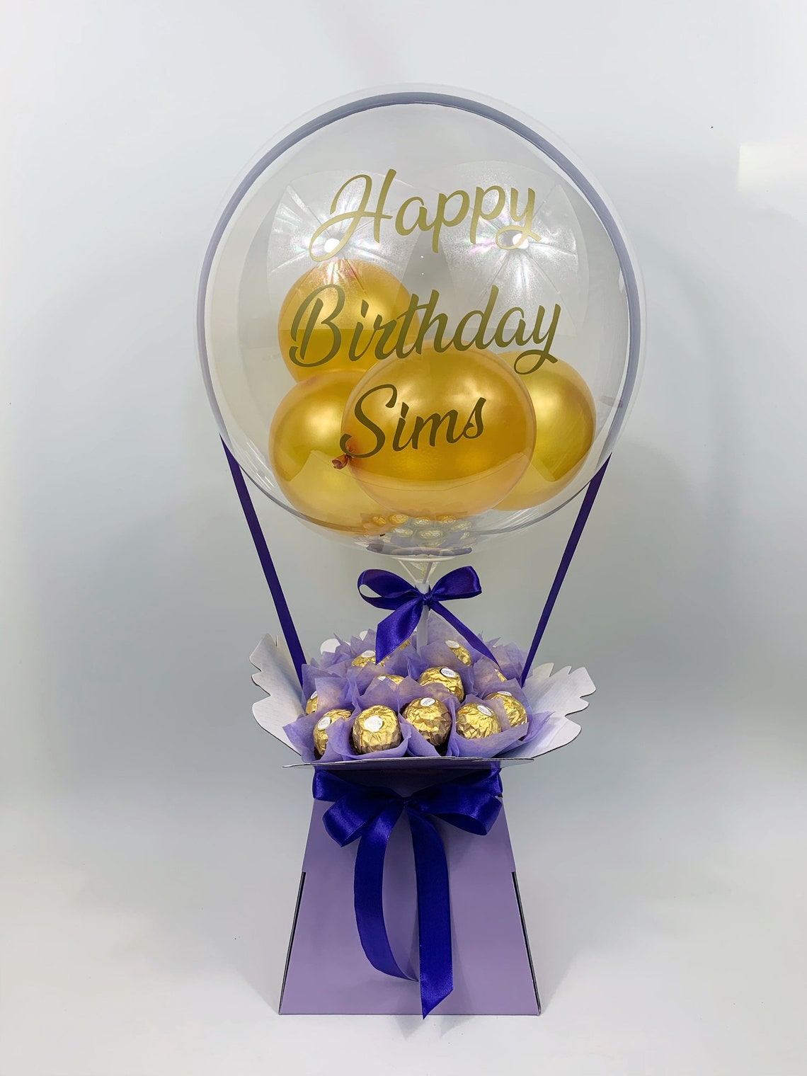 Luxury Chocolate Bouquet Bubble Balloon Bouquet Hot Air Etsy