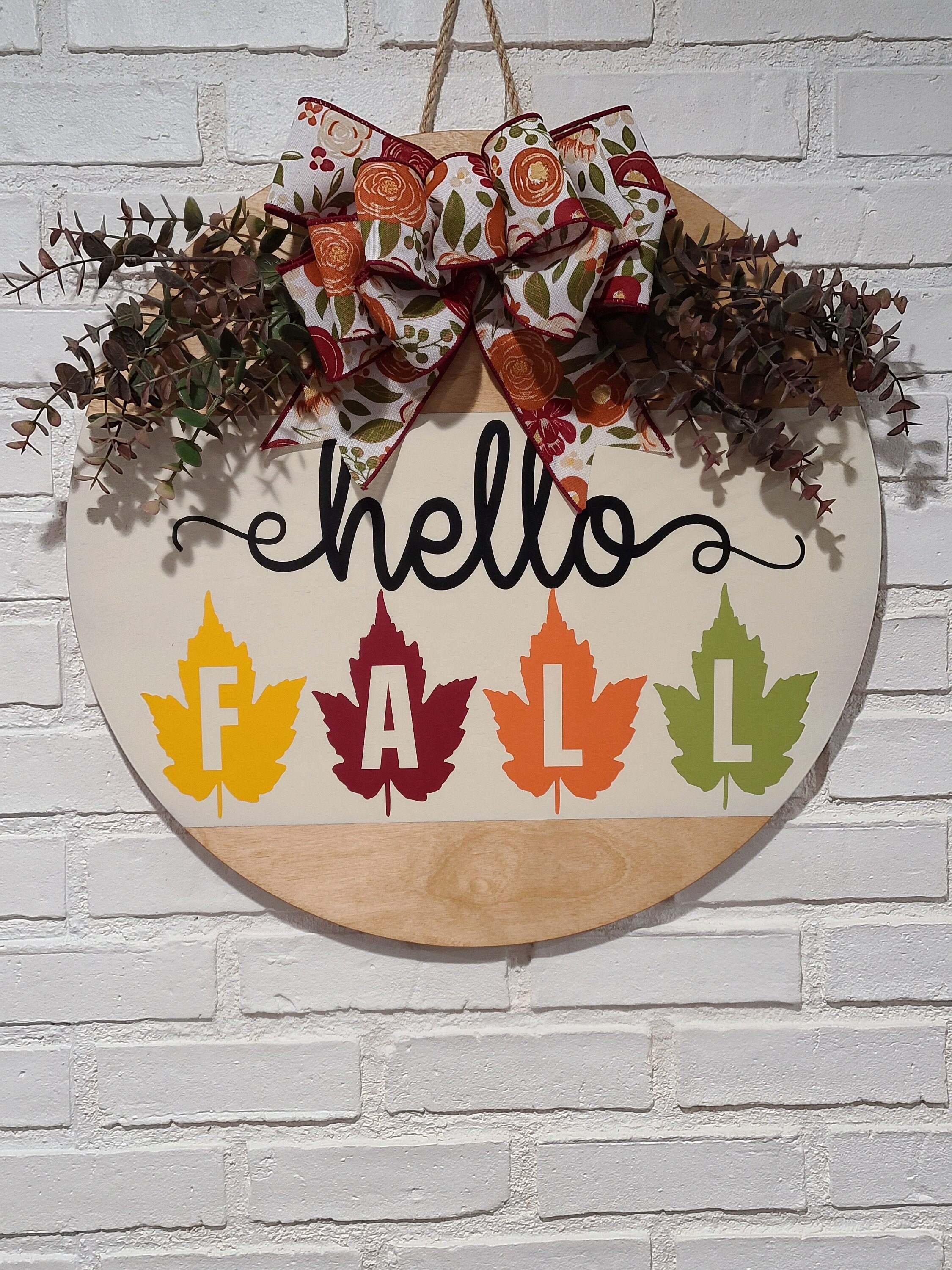 Door hanger wooden door hanger fall door hanger Etsy