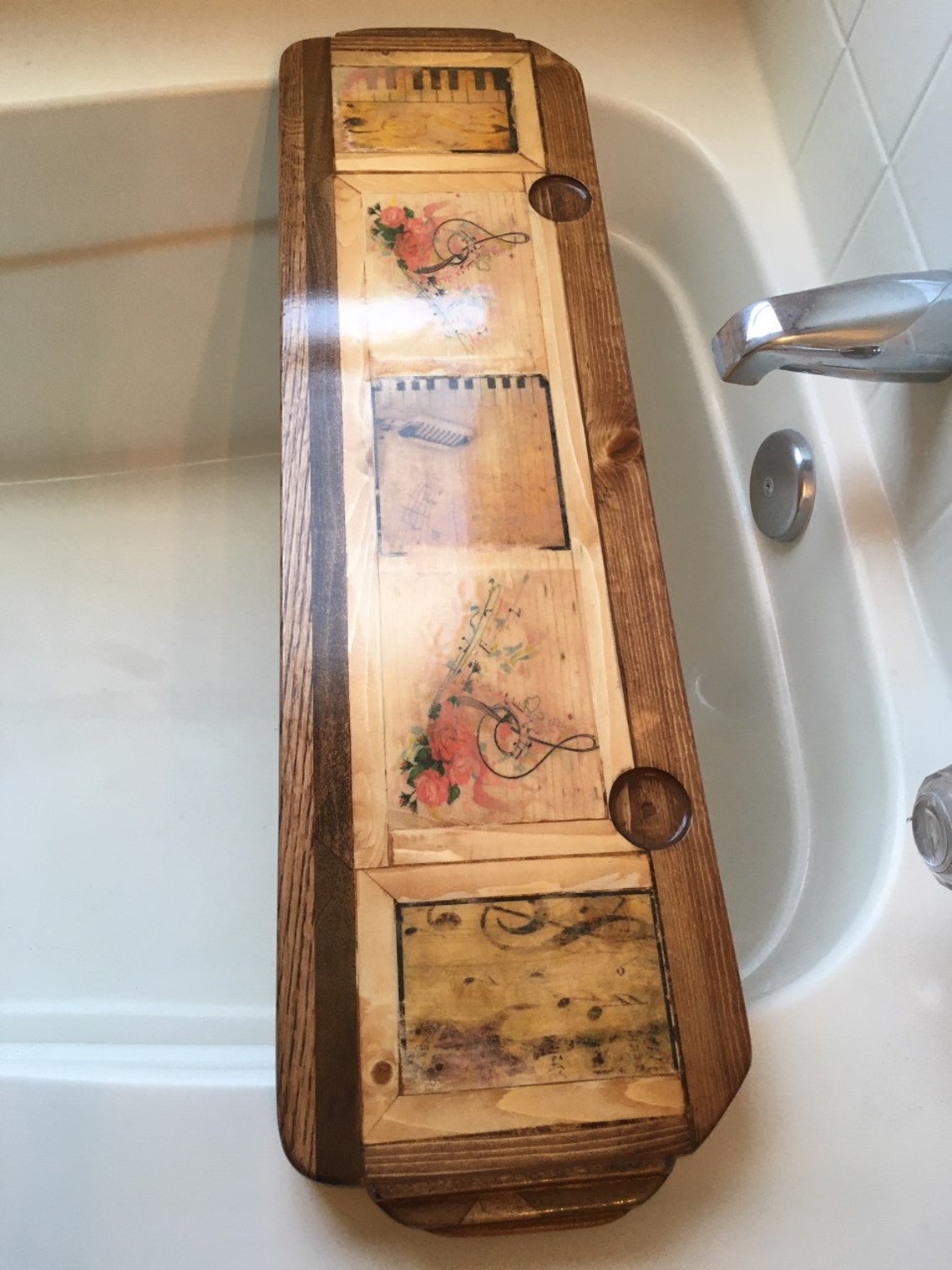 Tub Caddy wooden Etsy