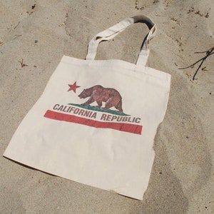 California Republic Bear Canvas Bag - Natural