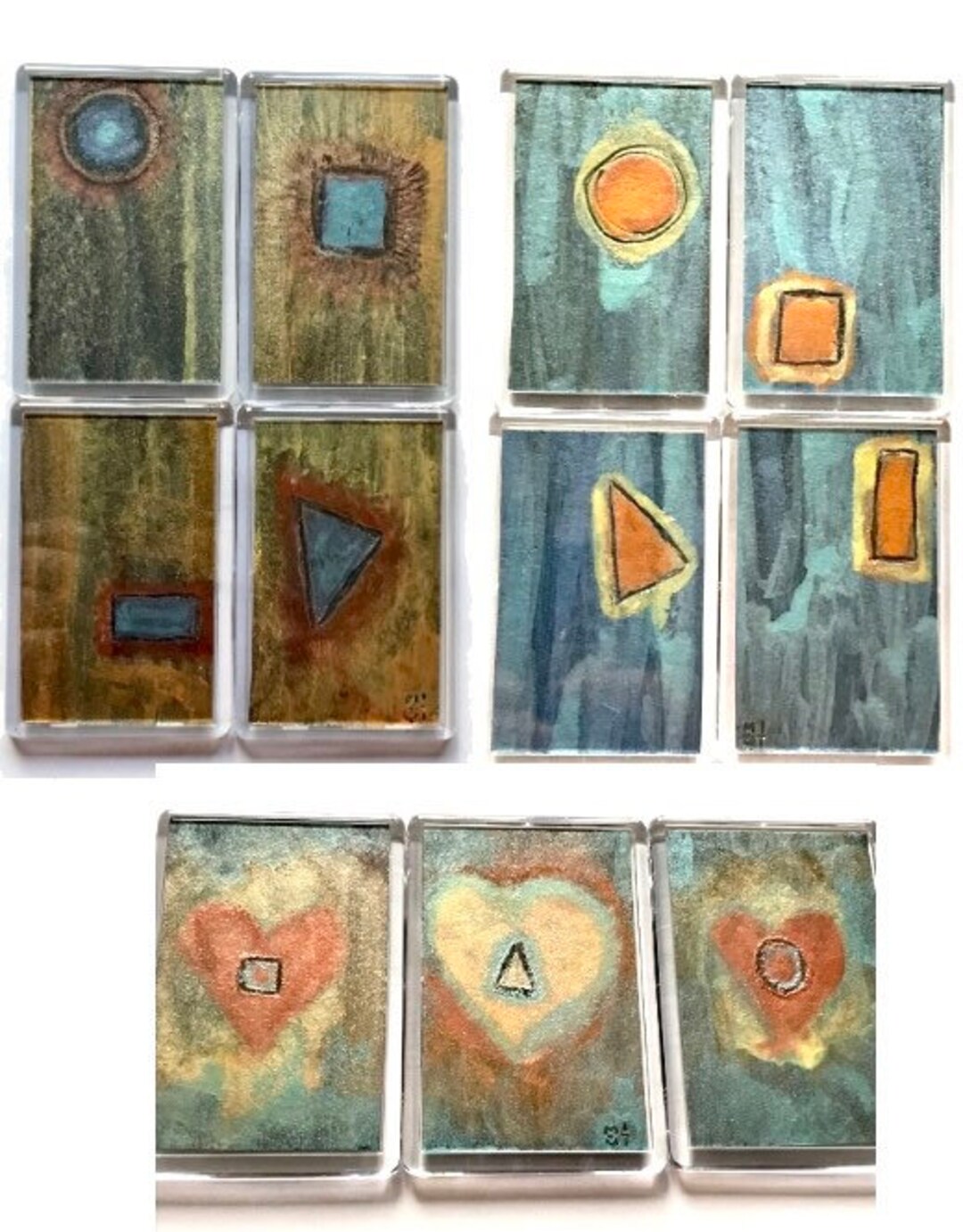 Original Signed Miniature Paintings Fridge Sets Contemporary