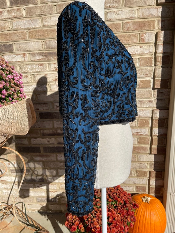 Silk Half Jacket with Bead Design - image 4