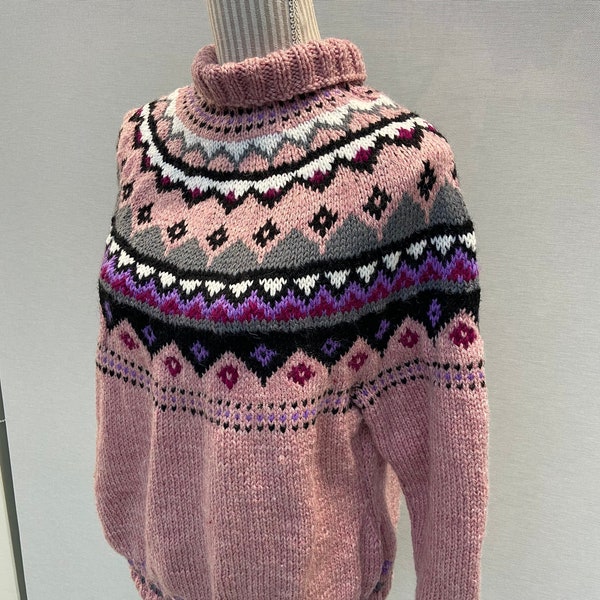 Scandinavian style hand-knitted pullover