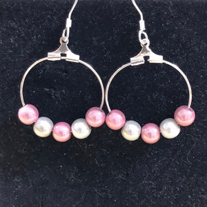 Earrings with beautiful beads-reflectors