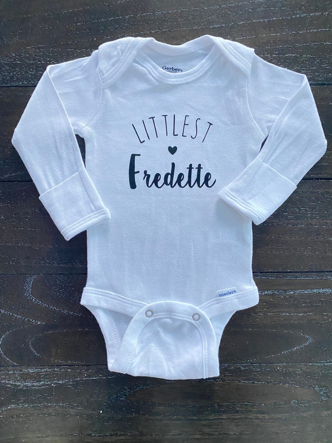 PERSONALIZED Unisex Baby Bodysuit With Mitten Cuffs Littlest YOUR