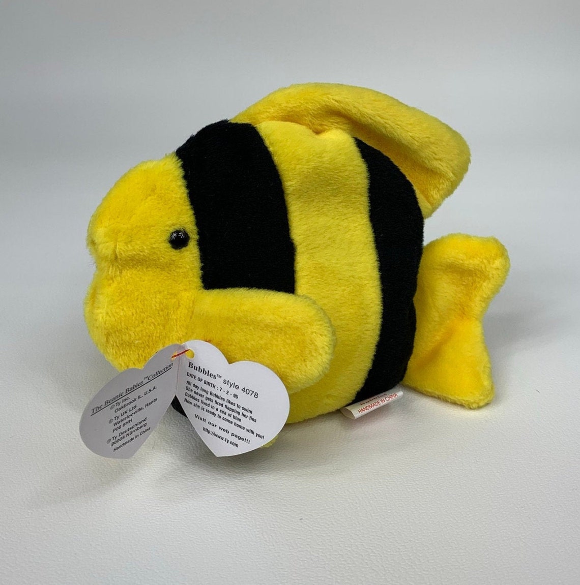 Ty Original Beanie Babies BUBBLES the Fish First Edition w/ Etsy
