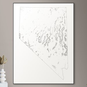 Forests of Nevada kaart - grote poster, afdrukbare digitale download, elegante en minimalistische muur kunst