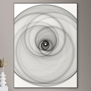 Math abstract art - big poster, chaos strange attractor, printable digital download, elegant and minimalist wall art
