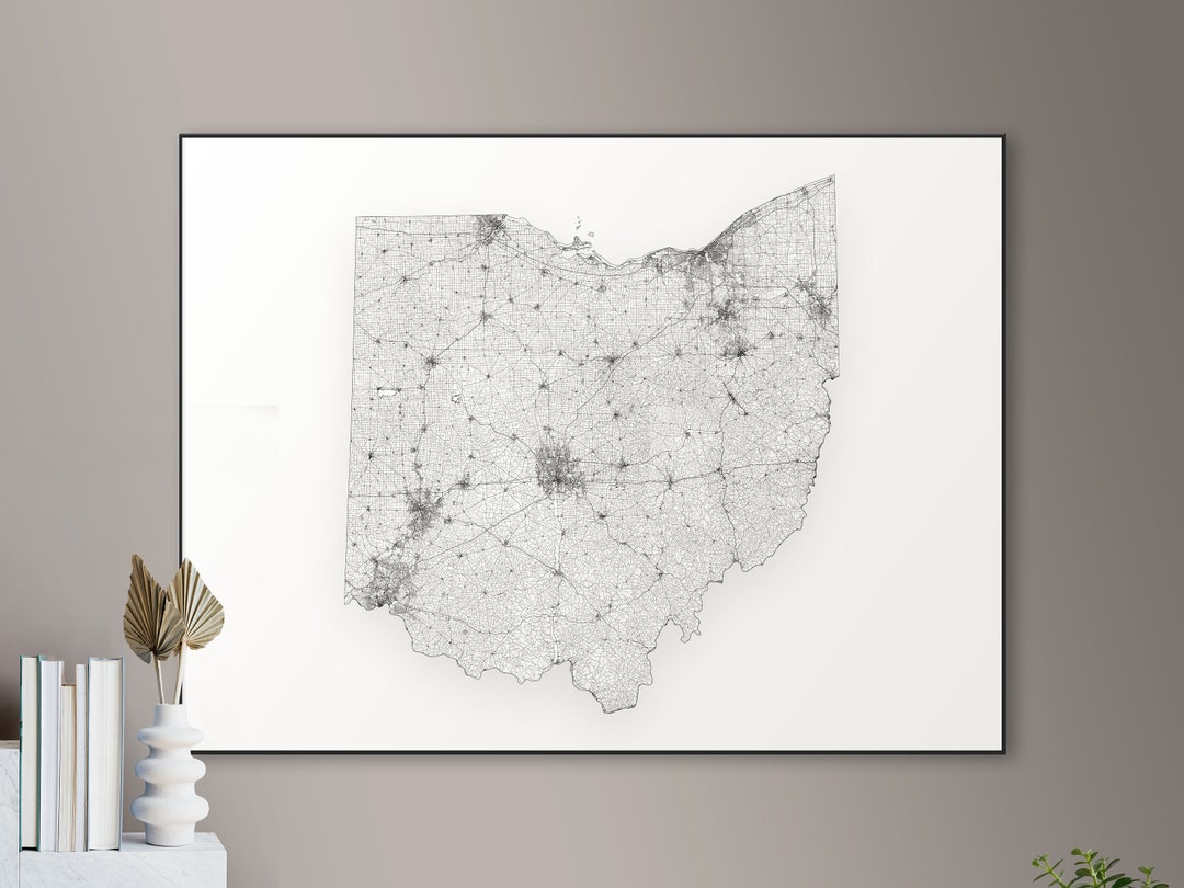 Every Road in Ohio Map - Big Poster, Printable Digital Download ...