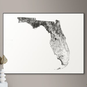 Wälder von Florida Karte - großes Poster, druckbare digitale Download, elegante und minimalistische Wandkunst