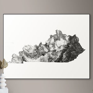 Forests of Kentucky kaart - grote poster, afdrukbare digitale download, elegante en minimalistische muur kunst