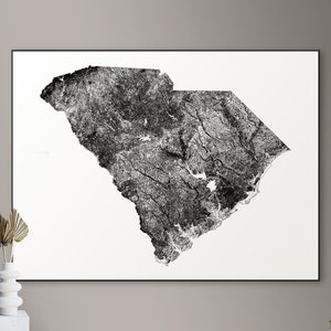 Forests of South Carolina map - big poster, printable digital download, elegant and minimalist wall art