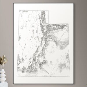 Wälder von Utah Karte - großes Poster, druckbare digitale Download, elegante und minimalistische Wandkunst