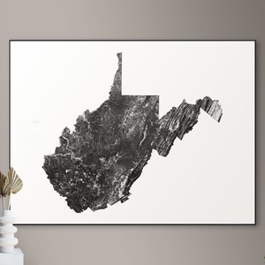Forests of West Virginia kaart - grote poster, afdrukbare digitale download, elegante en minimalistische muur kunst