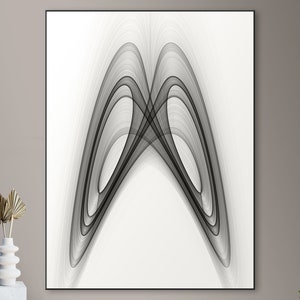 Chaos math art - big poster, Lorenz attractor, printable digital download, elegant and minimalist wall art