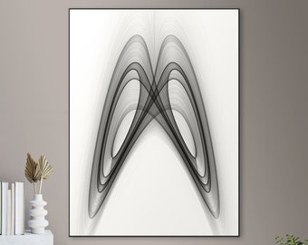 Impresión de Atractor de Lorenz: Arte matemático del caos, decoración minimalista para pared (descarga digital)