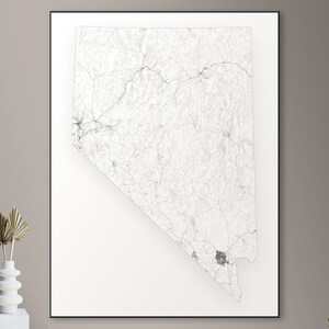 Every road in Nevada map - big poster, printable digital download, elegant and minimalist wall art