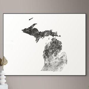 Forests of Michigan map - big poster, printable digital download, elegant and minimalist wall art