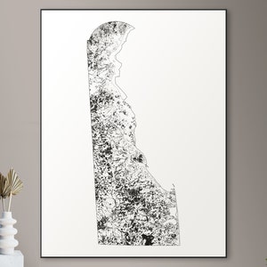 Forests of Delaware map - big poster, printable digital download, elegant and minimalist wall art