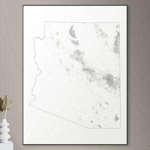 Forests of Arizona kaart - grote poster, afdrukbare digitale download, elegante en minimalistische muur kunst