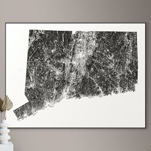 Forests of Connecticut kaart - grote poster, afdrukbare digitale download, elegante en minimalistische muur kunst