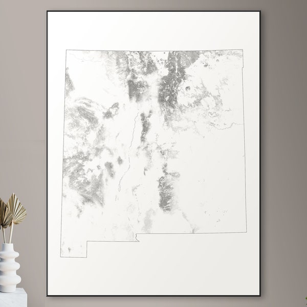 Forests of New Mexico map - big poster, printable digital download, elegant and minimalist wall art