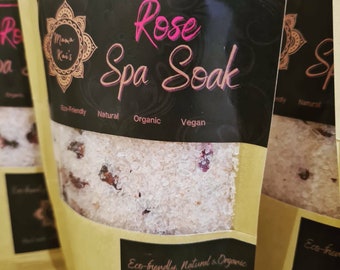 Rose Spa Soak - Bath Salts - Herbal Bath Tea - Aromatherapy, Self-Care