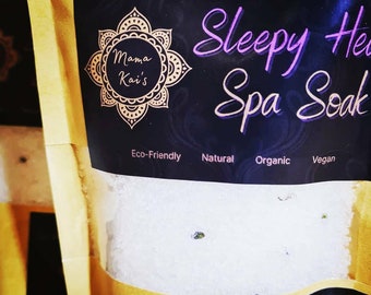 Sleepy Head Spa Soak - Bath Salts - Herbal Bath Tea - Aromatherapy, Self-Care, Relaxation, Insomnia